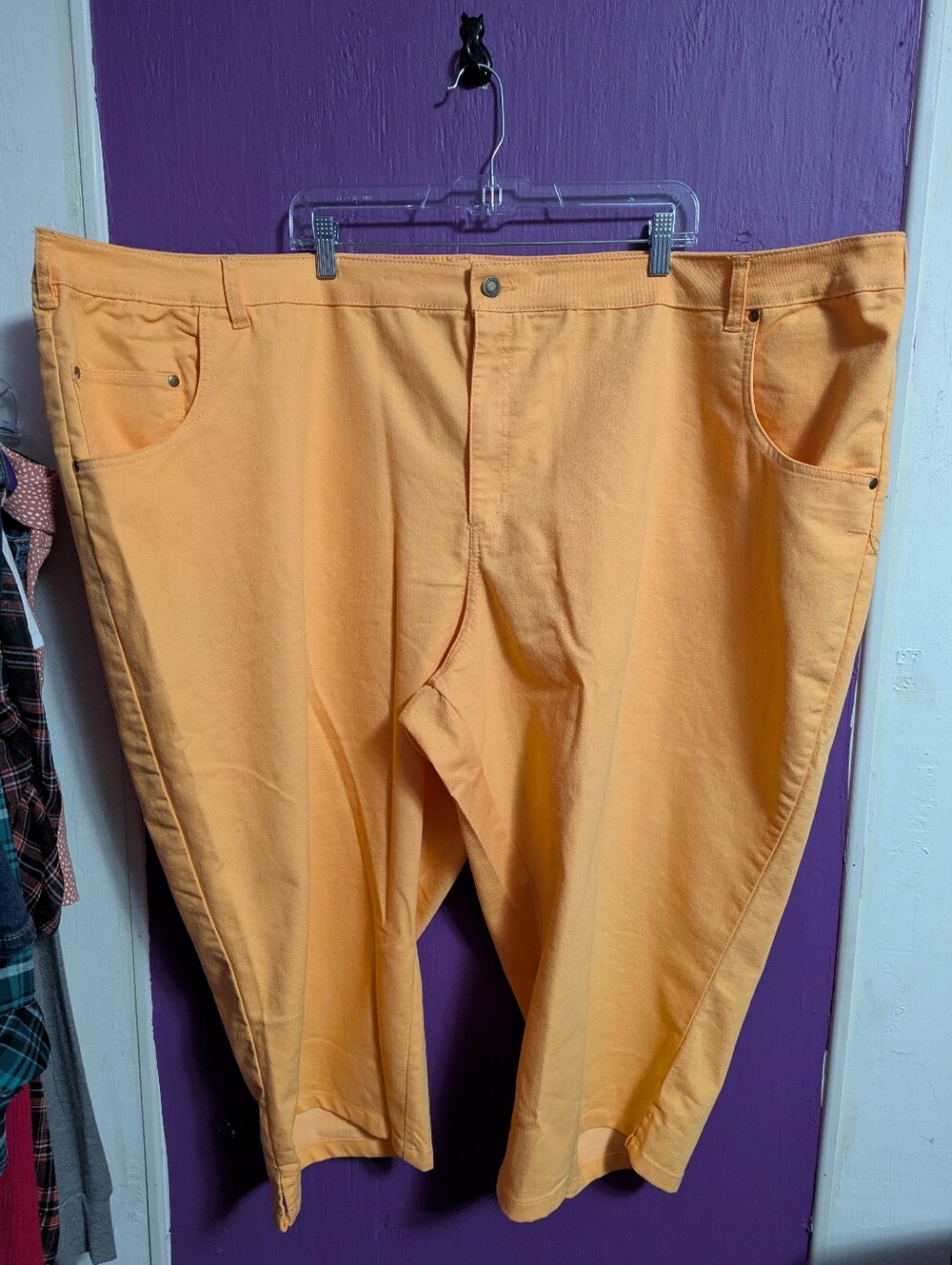 💜 Woman Within Orange High Waist Capri Pants 36 6X